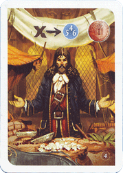 Der Händler verwandelt eine Handkarte in eine 4, 5, oder 6.