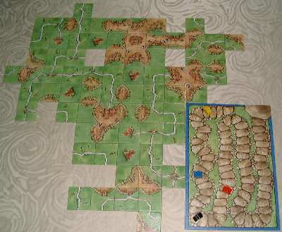 Carcassonne ist beendet und abgerechnet: Gelb gewinnt!