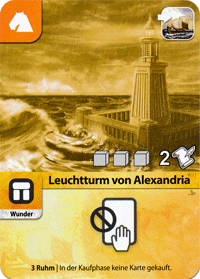 Weltwunder: Leuchtturm von Alexandria - Bedingung: drei Mal keine Karte kaufen